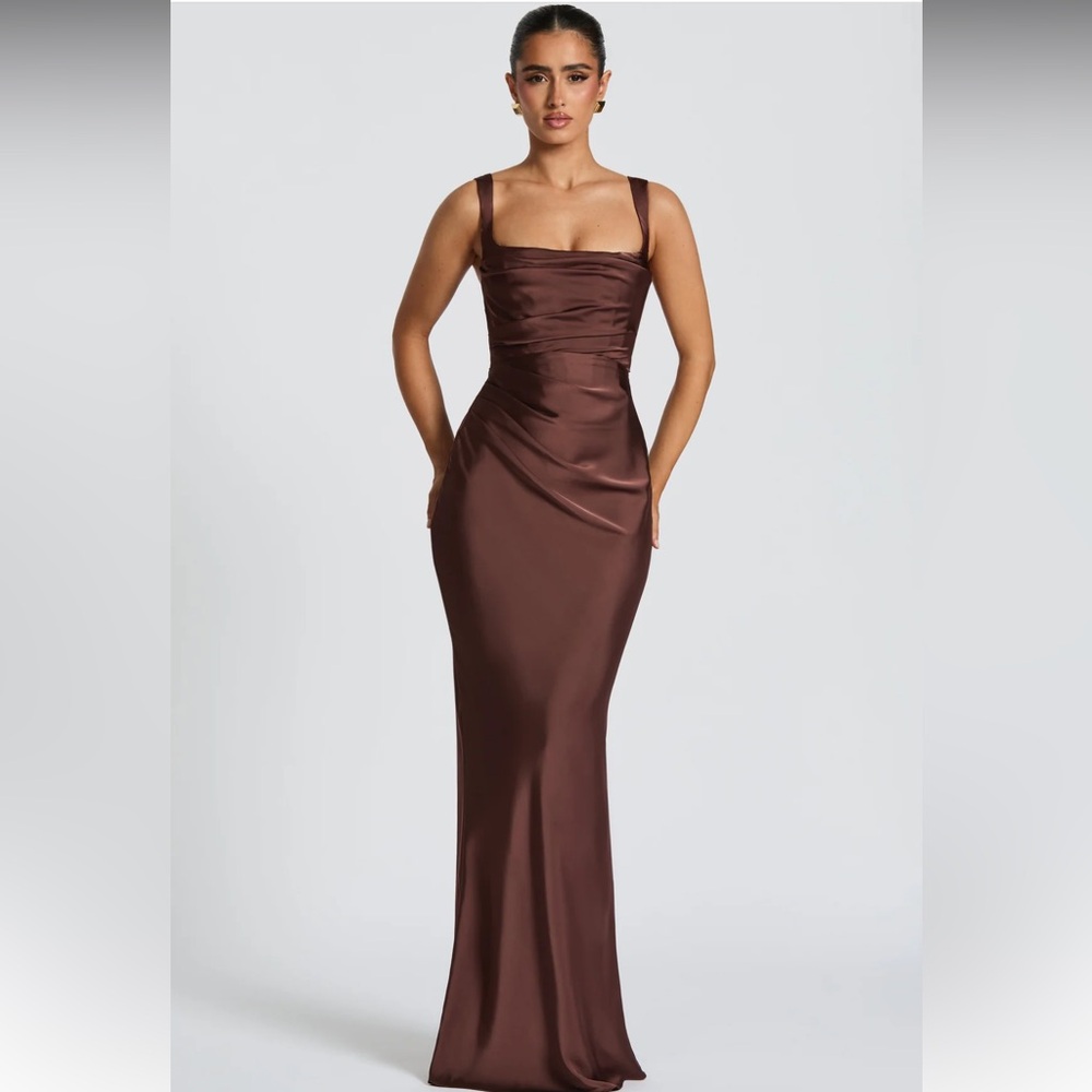 Babyboo fashion Calanthe Maxi Dress in Plum Brown